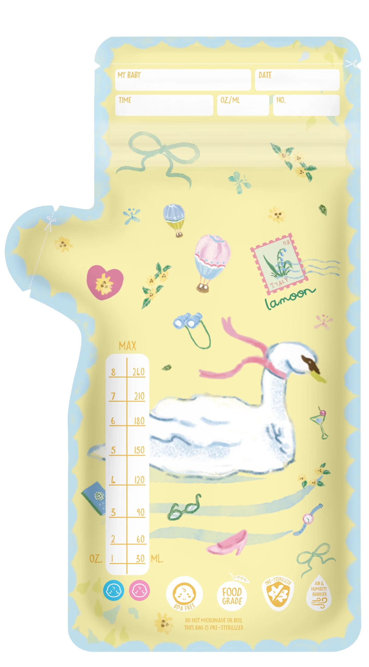 لامون – أكياس تخزين حليب الأم 25 كيس، 240 مل لكل كيس - صورة 4
