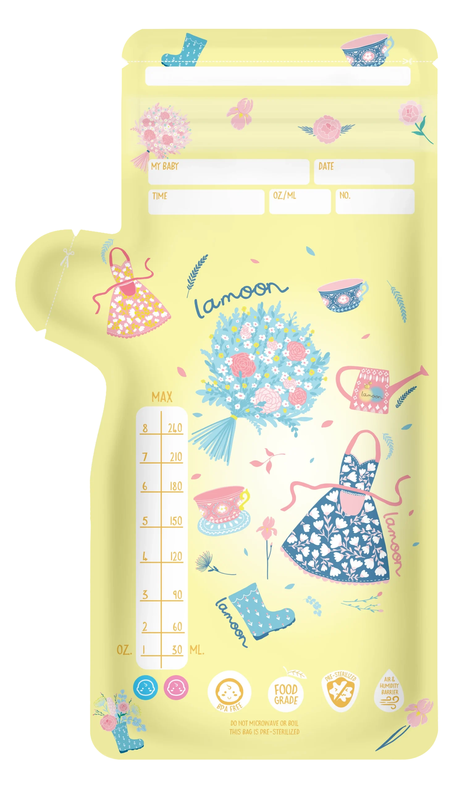 لامون – أكياس تخزين حليب الأم 25 كيس، 240 مل لكل كيس - صورة 3